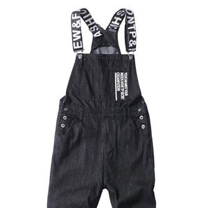 Men's Black Denim Bib Overalls